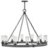 Hinkley Sawyer 38" Wide 12-Light Aged Zinc LED Outdoor Ring Chandelier