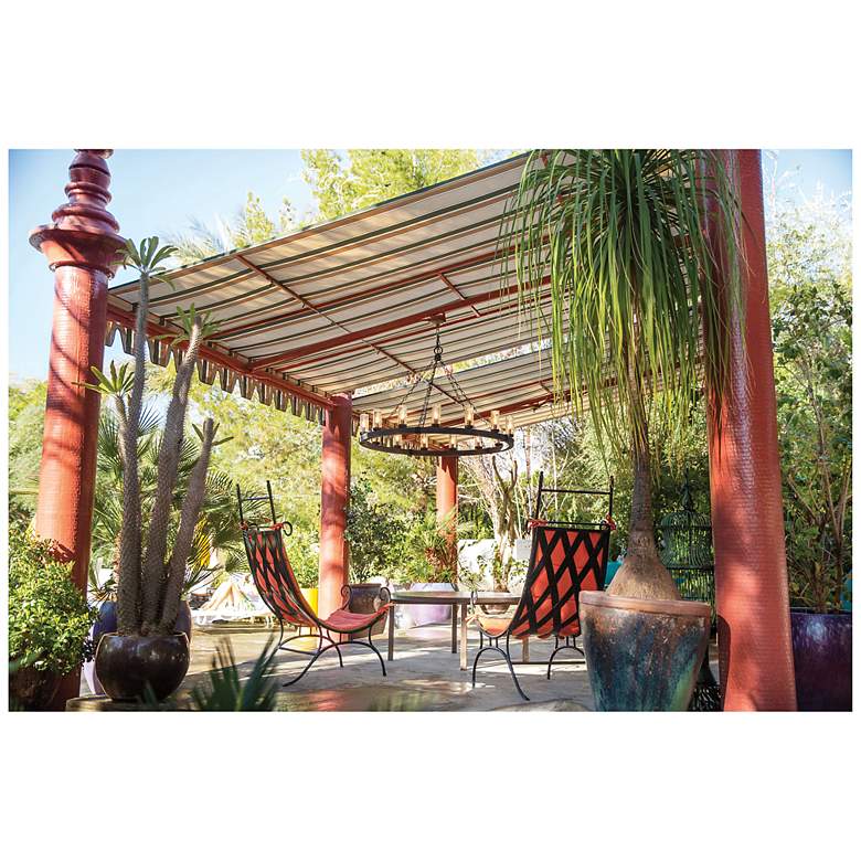 Image 4 Hinkley Sawyer 38" Wide 12-Light Aged Zinc LED Outdoor Ring Chandelier more views