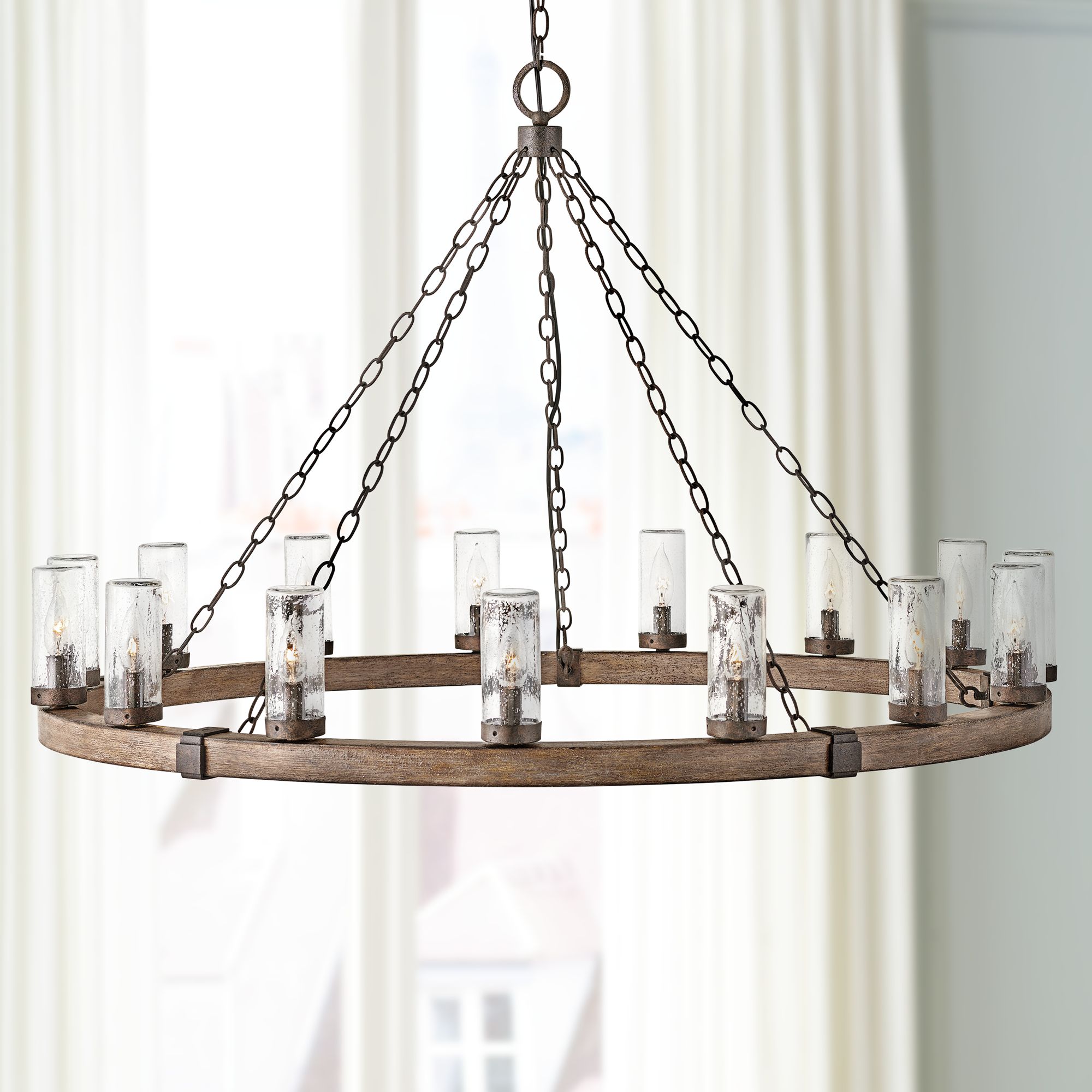 Round outdoor deals chandelier