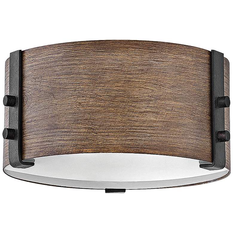 Image 1 Hinkley Sawyer 9 inchW Sequoia Faux Wood Outdoor Ceiling Light