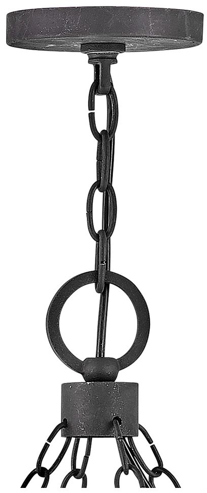 Hinkley Sawyer Aged Zinc 38" Open Air 12-Light Outdoor Ring Chandelier