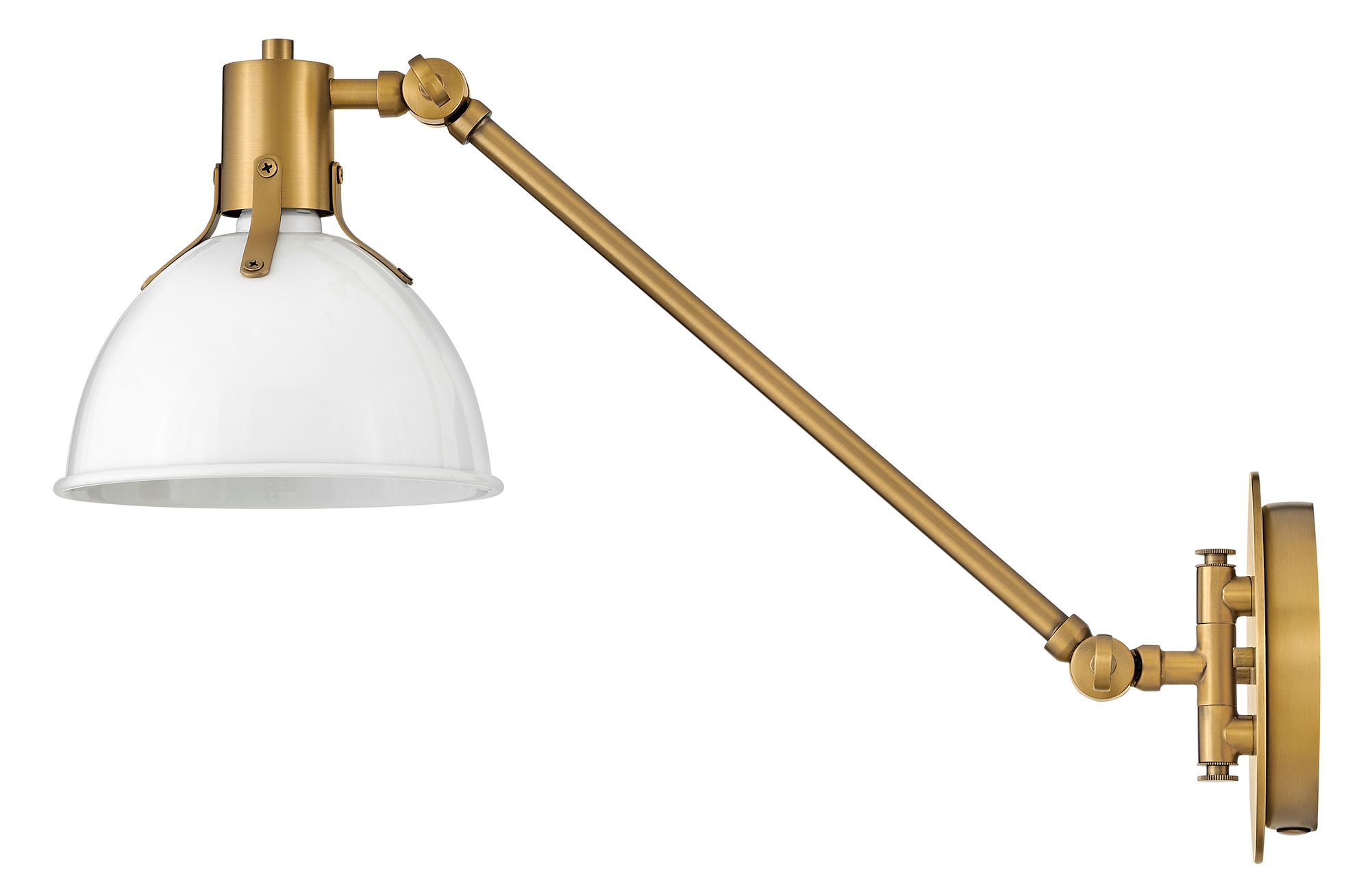 Image 6 Hinkley Sconce Argo Medium Swing Arm Single Sconce 10.25" Polished White more views