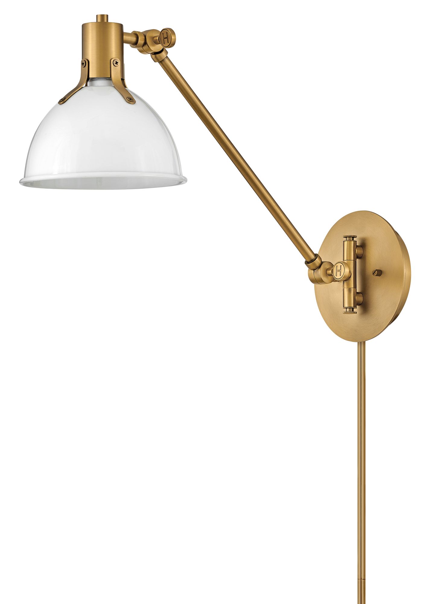 Image 7 Hinkley Sconce Argo Medium Swing Arm Single Sconce 10.25" Polished White more views