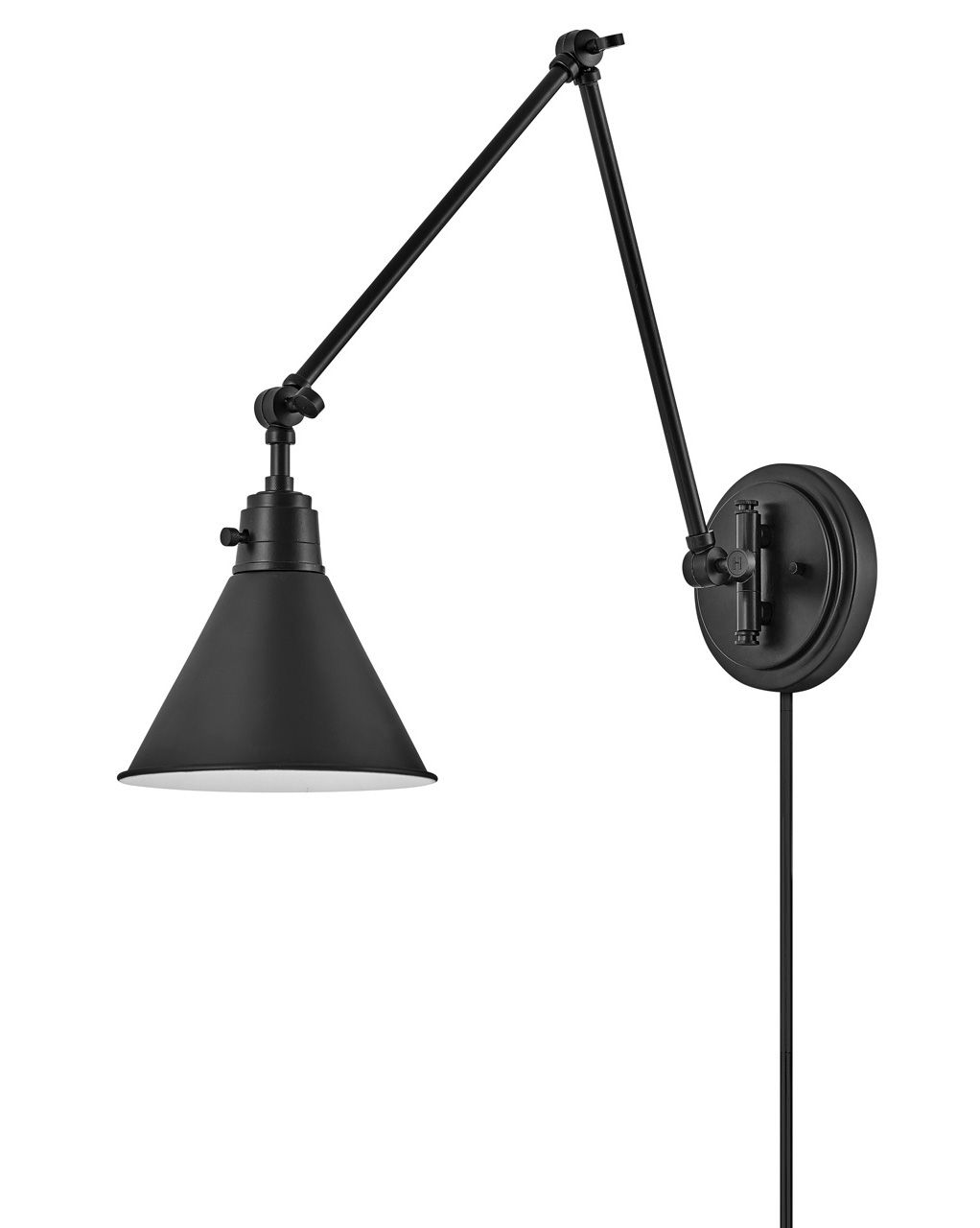 Image 5 Hinkley Sconce Arti Medium Swing Arm Single Light Sconce 7" Black more views