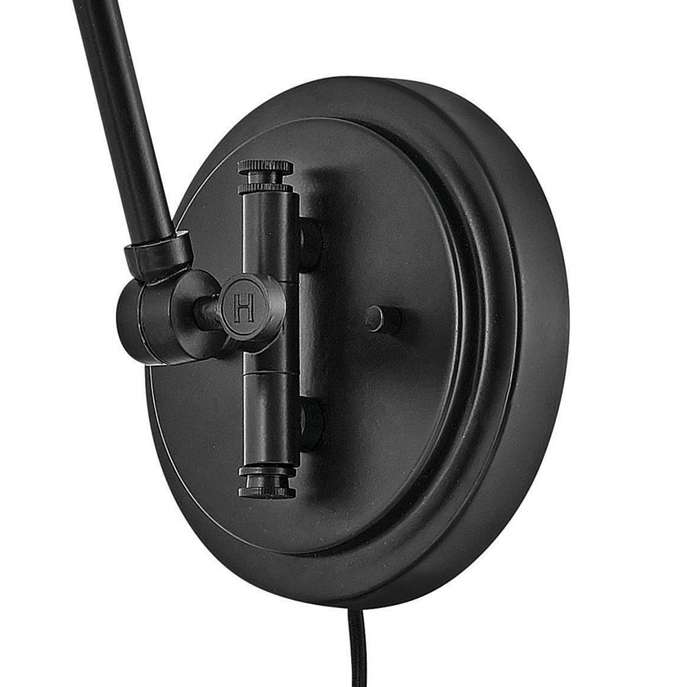 Hinkley Sconce Arti Medium Swing Arm Single Light Sconce 7" Black