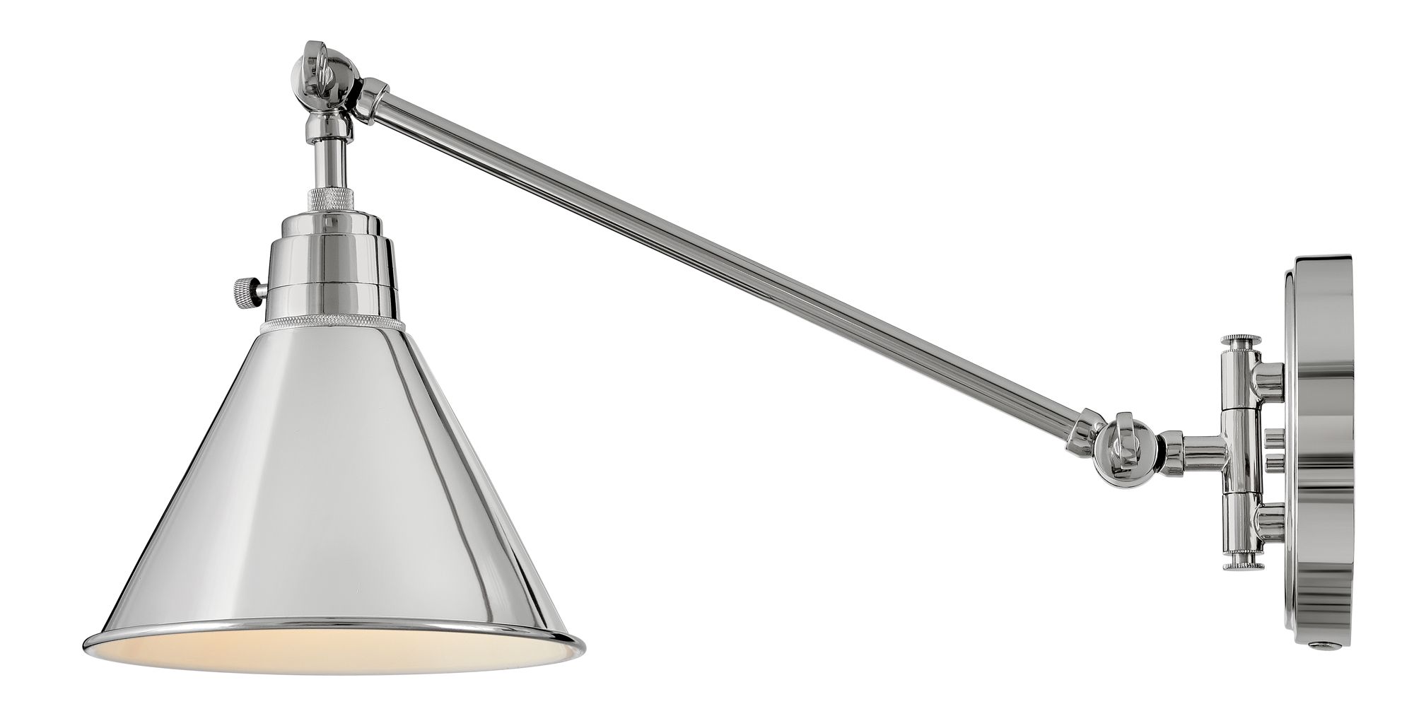 Image 3 Hinkley Sconce Arti Medium Swing Arm Single Sconce 10.25" Polished Nickel more views