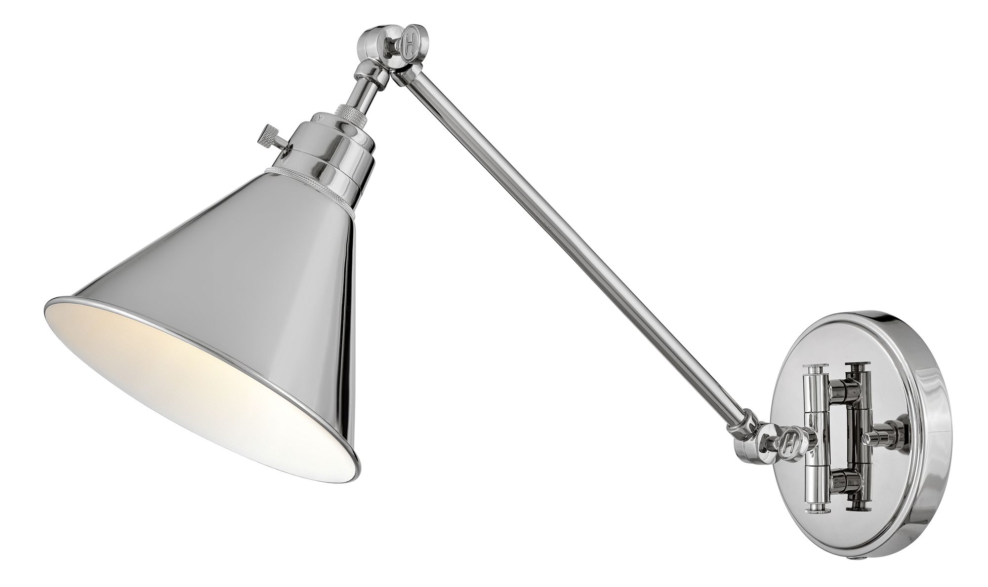 Image 5 Hinkley Sconce Arti Medium Swing Arm Single Sconce 10.25" Polished Nickel more views