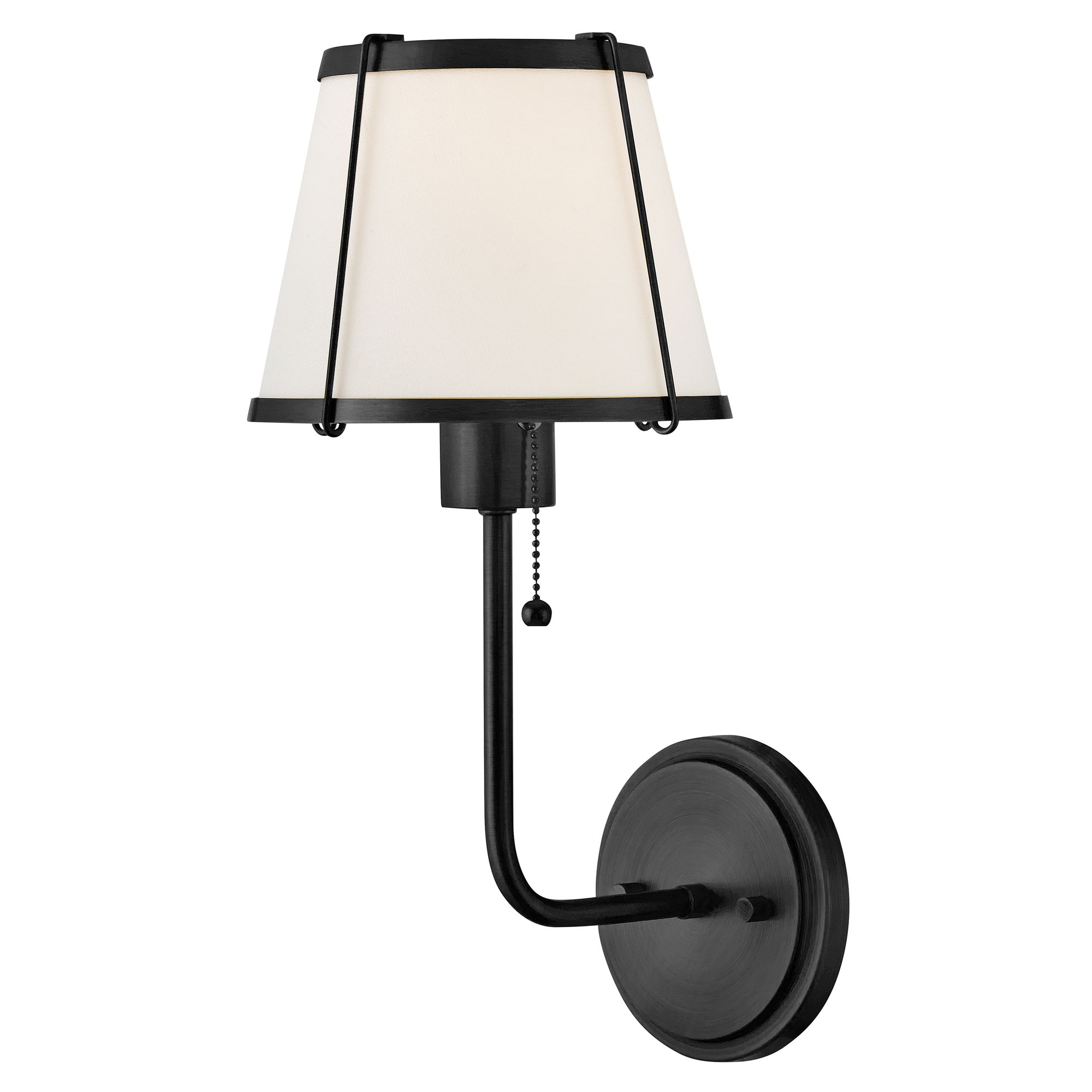Image 2 Hinkley Sconce Clarke Medium Single Light Sconce 7" Black more views