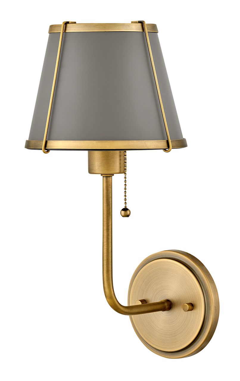 Image 2 Hinkley Sconce Clarke Medium Single Light Sconce 7" Lacquered Dark Bra more views