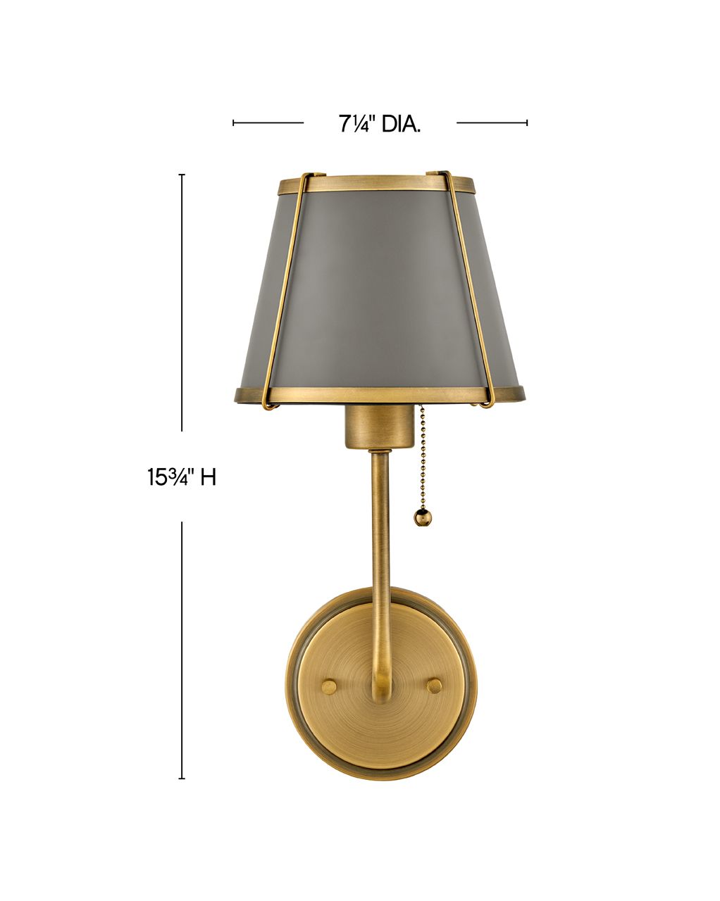Image 3 Hinkley Sconce Clarke Medium Single Light Sconce 7" Lacquered Dark Bra more views