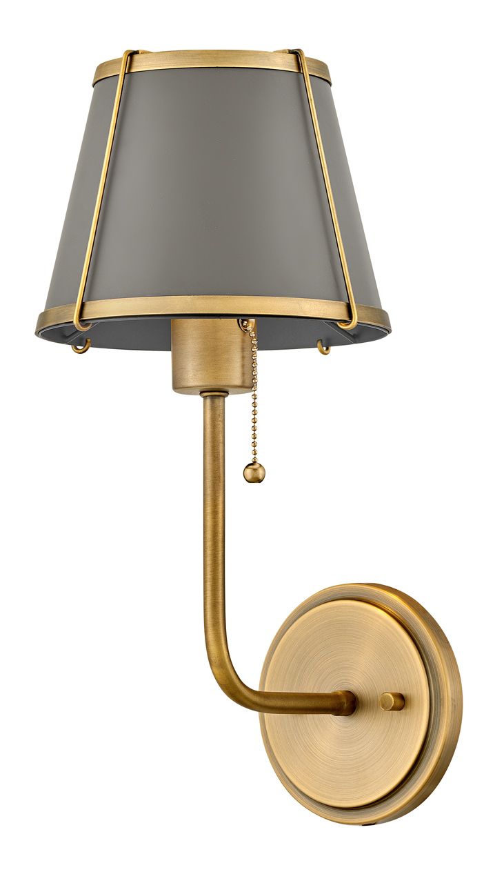 Hinkley Sconce Clarke Medium Single Light Sconce 7" Lacquered Dark Brass