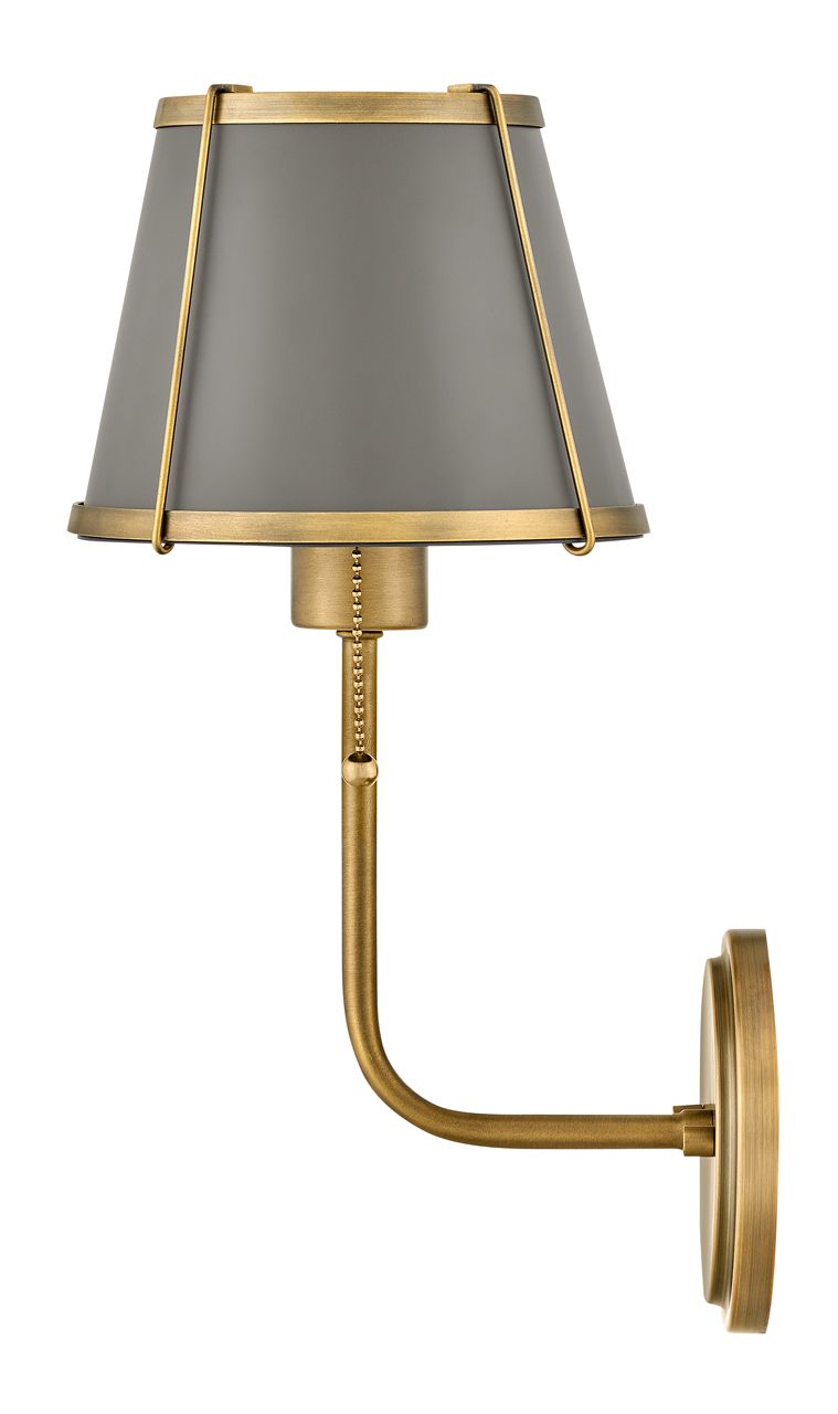 Hinkley Sconce Clarke Medium Single Light Sconce 7" Lacquered Dark Brass