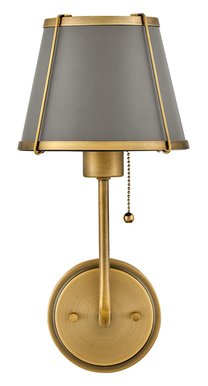 Hinkley Sconce Clarke Medium Single Light Sconce 7" Lacquered Dark Brass