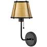 HINKLEY SCONCE CLARKE Single Light Sconce Black with Lacquered Dark Brass
