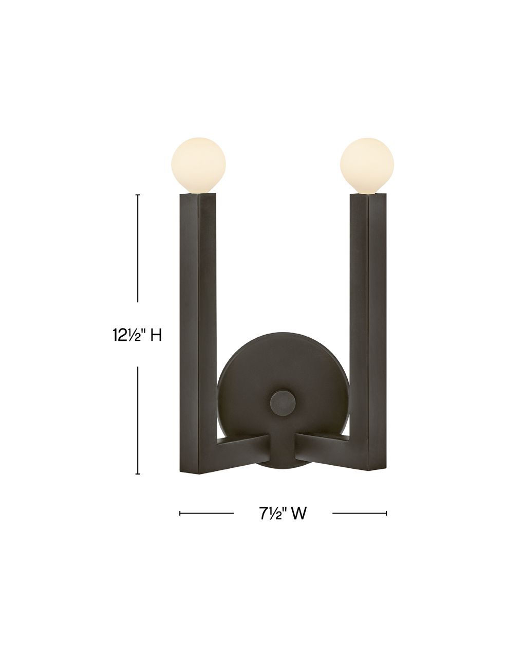 Image 3 Hinkley Sconce Ezra Medium Two Light Sconce 7" Black Oxide more views