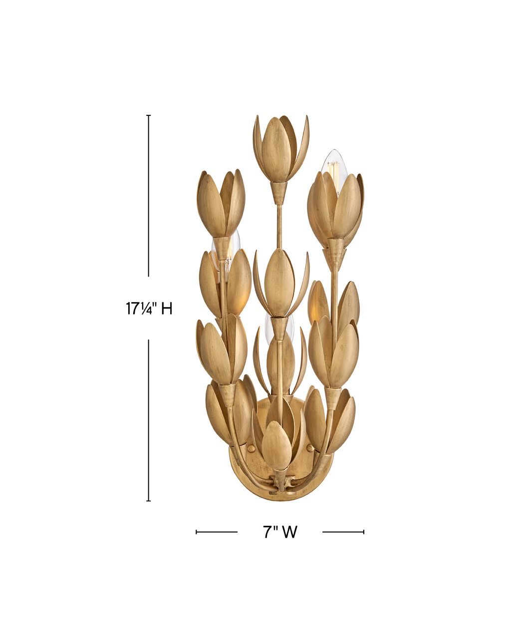 Image 3 Hinkley Sconce Flora Medium Sconce 7" Burnished Gold more views