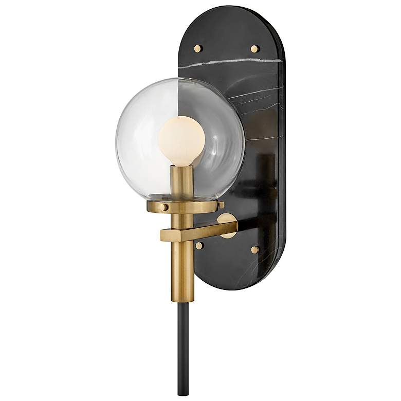 Image 2 HINKLEY SCONCE GILDA Single Light Sconce Black w/ Heritage Brass more views