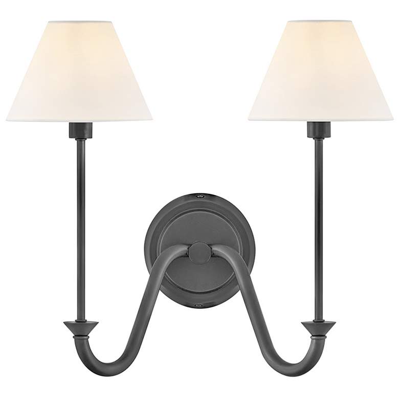Image 1 Hinkley Sconce Greta Medium Two Light Sconce 16" Blackened Brass
