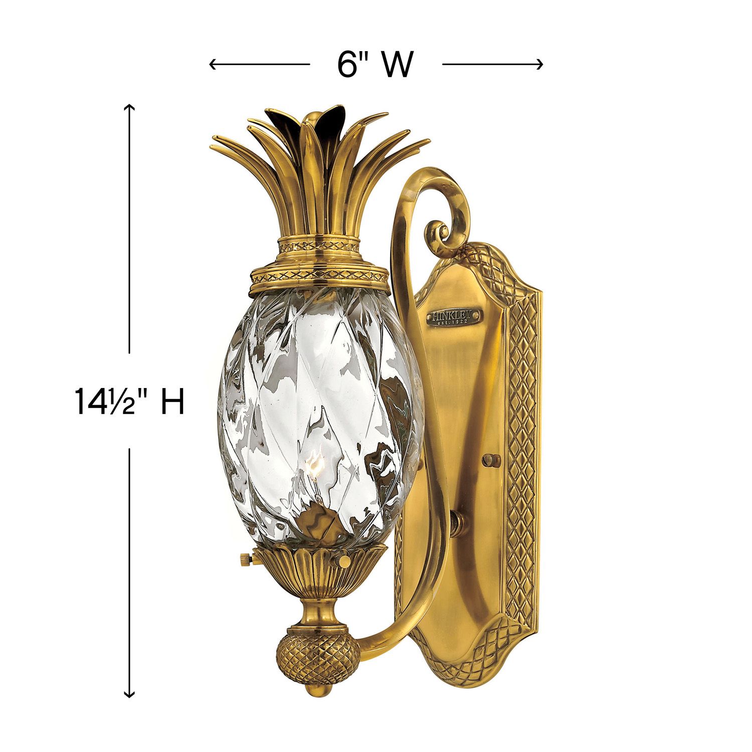Image 4 Hinkley Sconce Plantation Medium Single Light Sconce 14.5" Burnished Brass more views