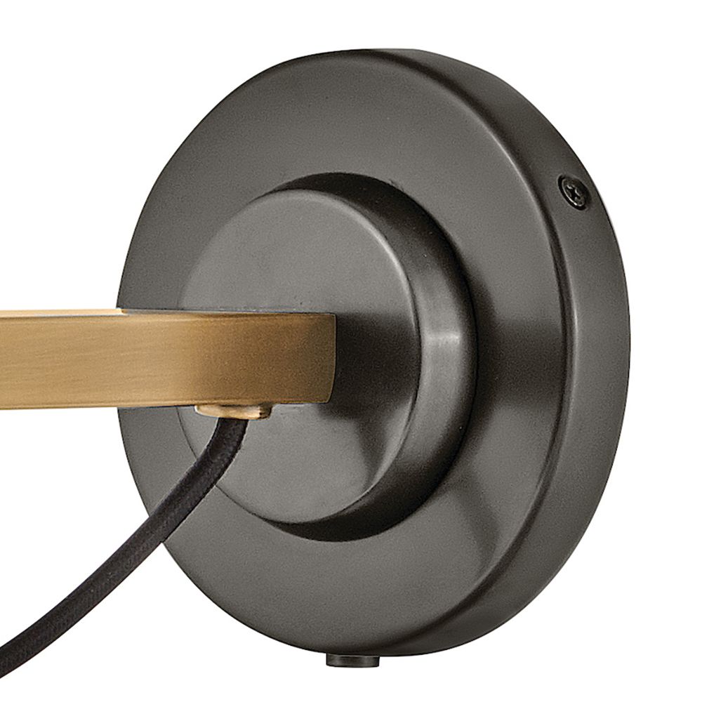 Hinkley Sconce Spence Medium Adjustable Single Light Sconce 7" Black Oxide