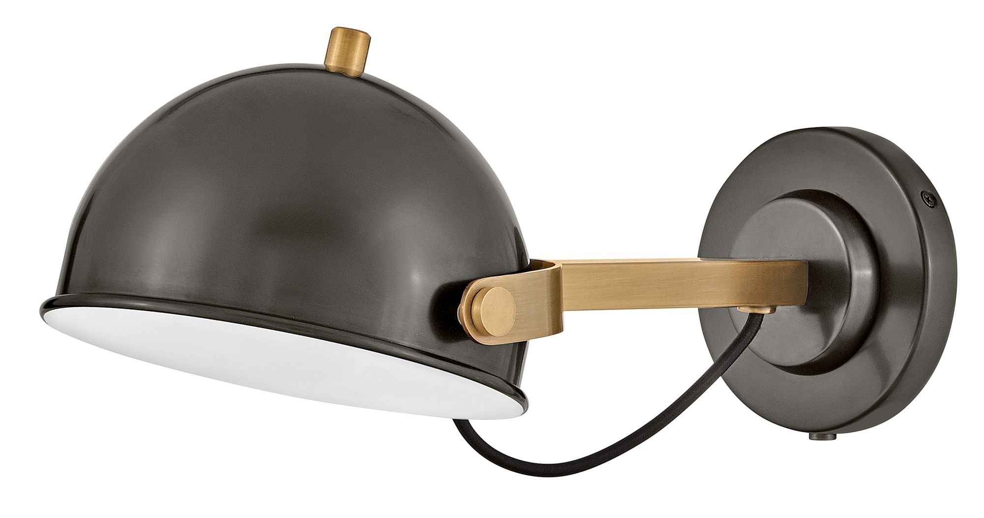 Hinkley Sconce Spence Medium Adjustable Single Light Sconce 7" Black Oxide