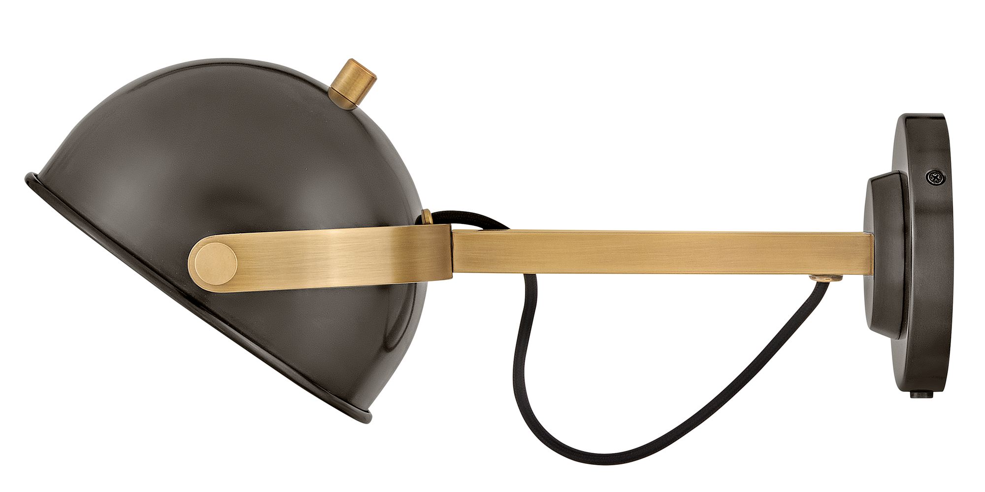 Hinkley Sconce Spence Medium Adjustable Single Light Sconce 7" Black Oxide