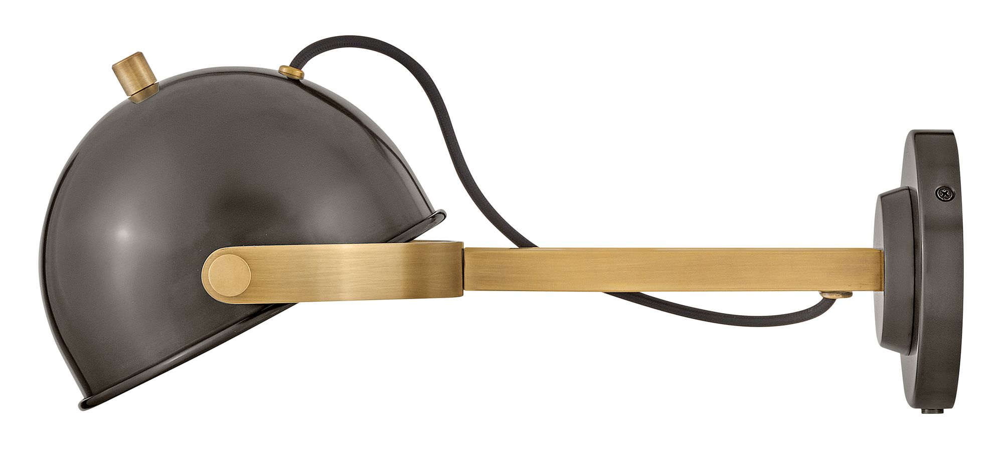 Hinkley Sconce Spence Medium Adjustable Single Light Sconce 7" Black Oxide