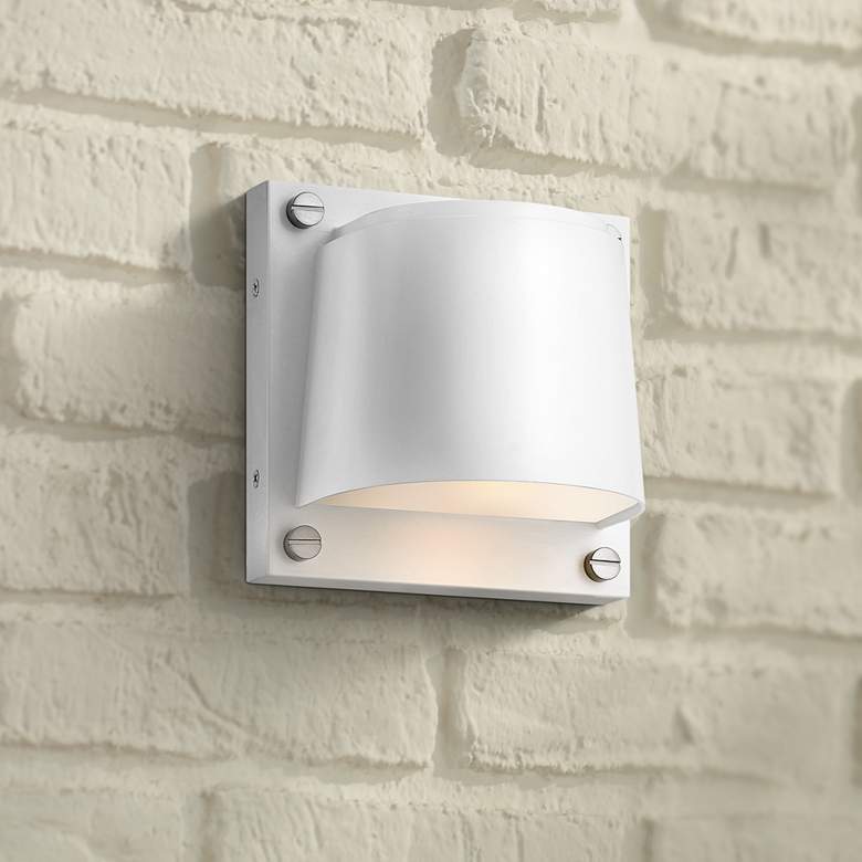 Image 1 Hinkley Scout 6 1/2 inch High Satin White LED Outdoor Wall Light