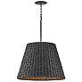 1_Hinkley Seabrook 24" Wide Black Seagrass Shade Pendant Chandelier