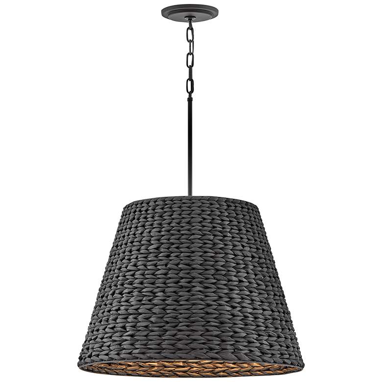 Image 2 Hinkley Seabrook 24" Wide Black Seagrass Shade Pendant Chandelier more views