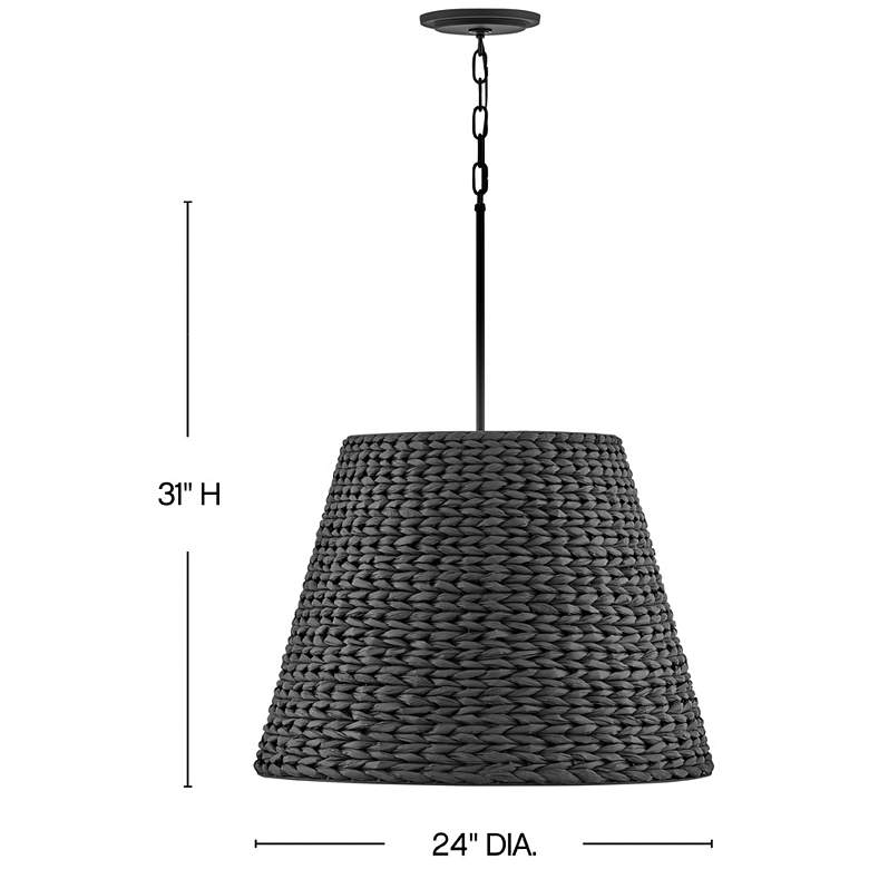 Image 3 Hinkley Seabrook 24" Wide Black Seagrass Shade Pendant Chandelier more views