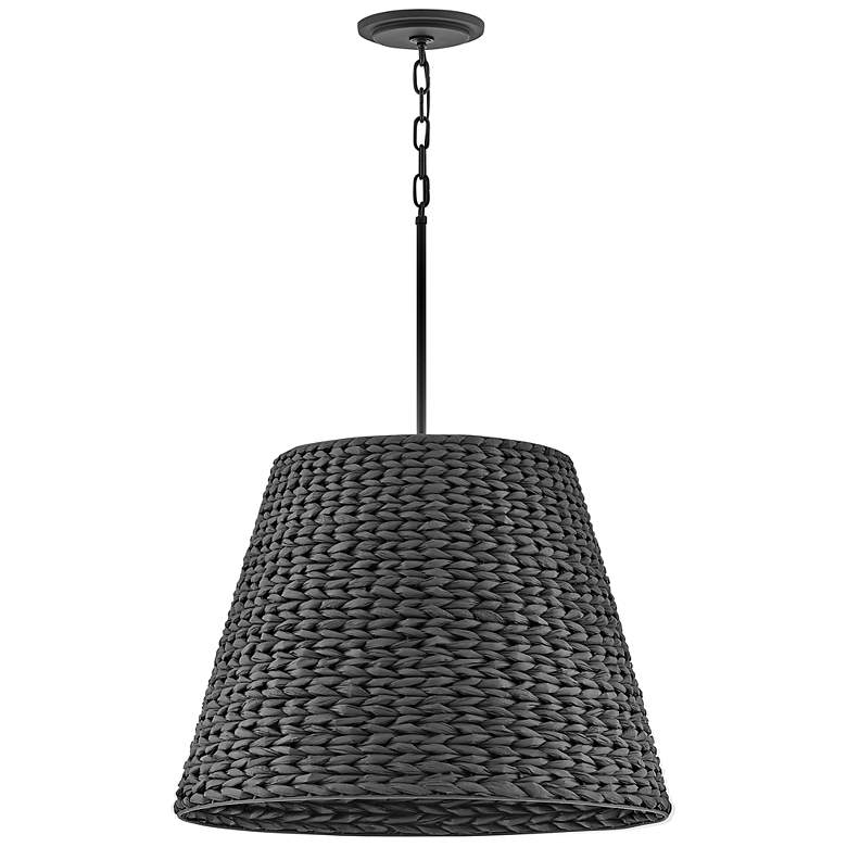 Image 4 Hinkley Seabrook 24" Wide Black Seagrass Shade Pendant Chandelier more views