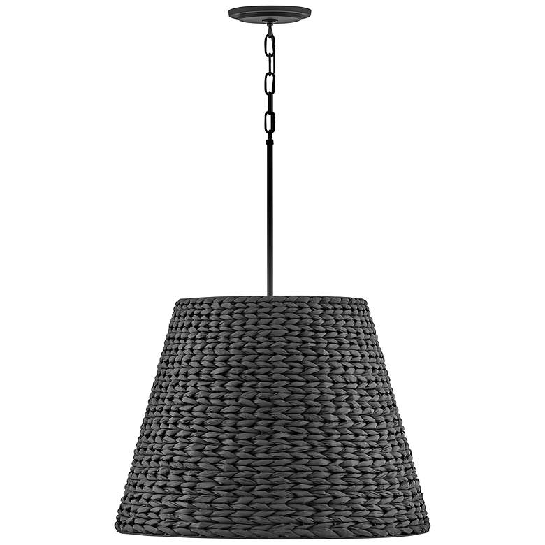 Image 5 Hinkley Seabrook 24" Wide Black Seagrass Shade Pendant Chandelier more views