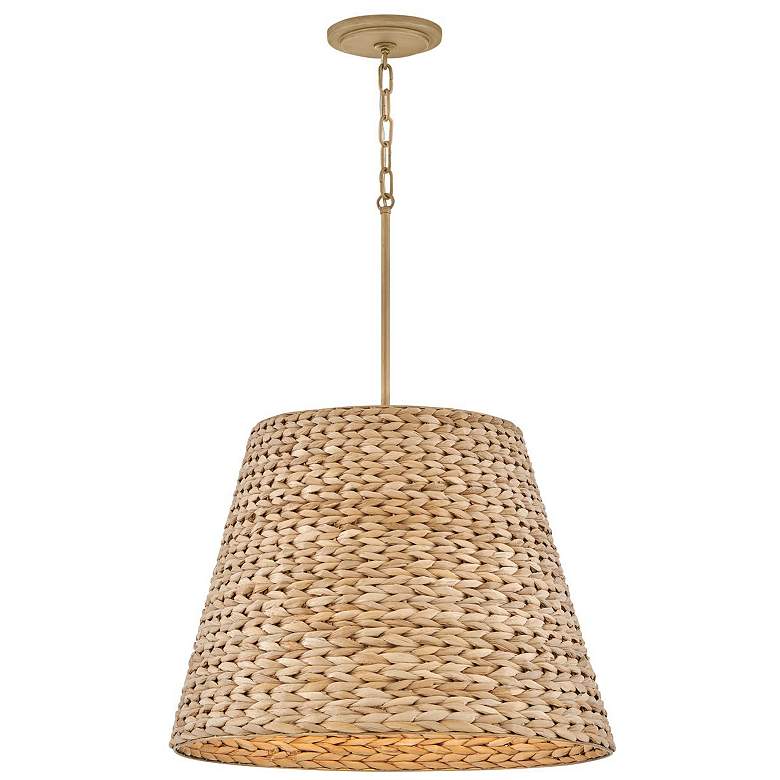 Image 1 Hinkley Seabrook 24" Wide Natural Seagrass Shade Pendant Chandelier