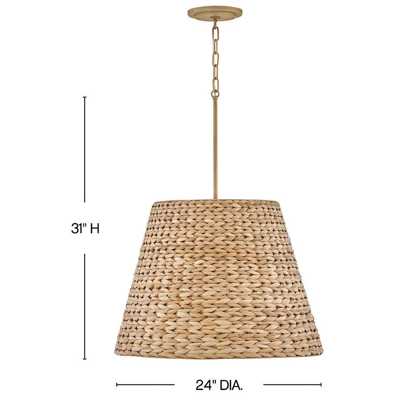 Image 3 Hinkley Seabrook 24" Wide Natural Seagrass Shade Pendant Chandelier more views