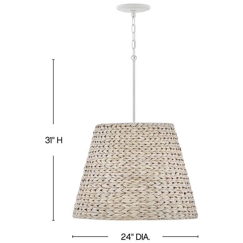 Image 3 Hinkley Seabrook 24" Wide White Seagrass Shade Pendant Chandelier more views