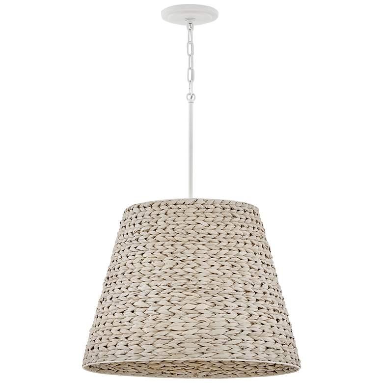 Image 4 Hinkley Seabrook 24" Wide White Seagrass Shade Pendant Chandelier more views