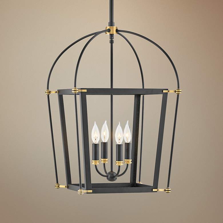 Image 1 Hinkley Selby 16 1/4" Wide Black 4-Light Open Frame Pendant