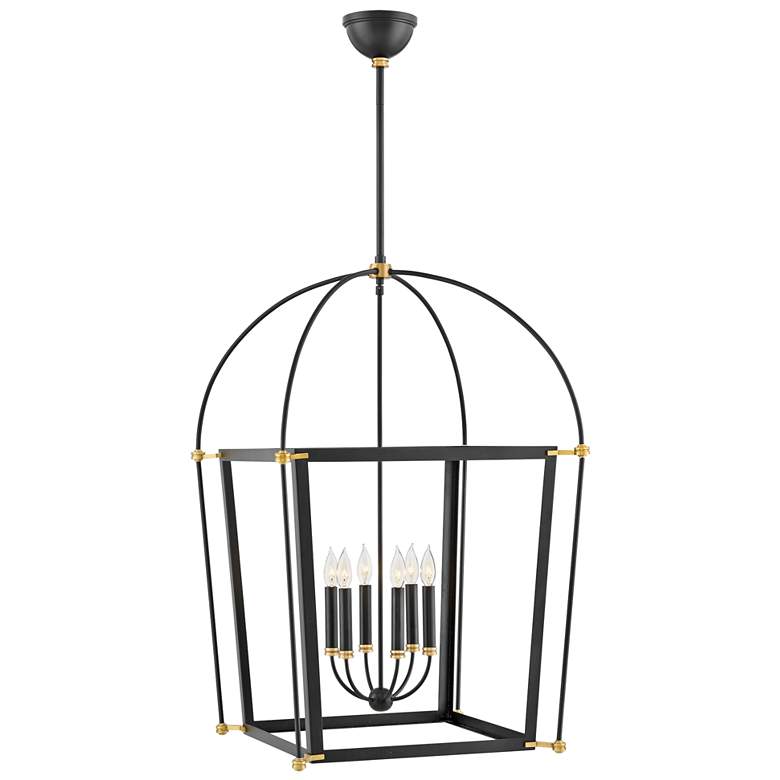 Image 2 Hinkley Selby 25 inch Wide Black 6-Light Open Frame Chandelier