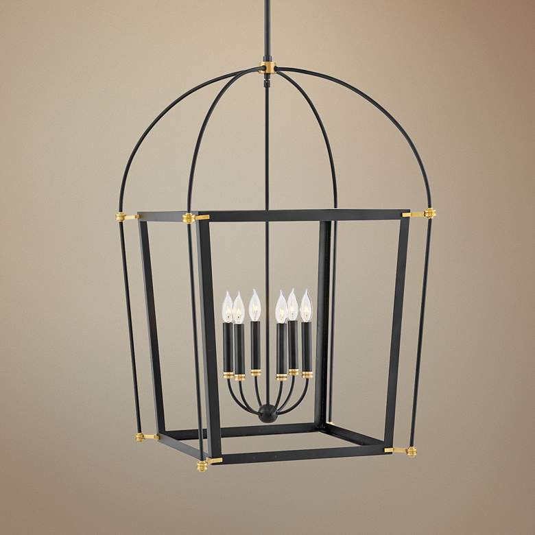 Image 1 Hinkley Selby 25" Wide Black 6-Light Open Frame Chandelier