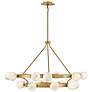 2_Hinkley Selene 48" Lacquered Brass 18-Light Multi-Tier Ring Chandelier