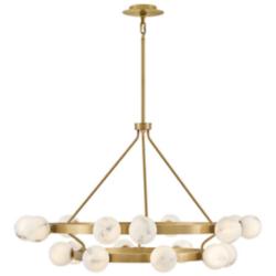 Hinkley Selene 48" Lacquered Brass 18-Light Multi-Tier Ring Chandelier