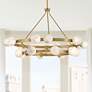 1_Hinkley Selene 48" Lacquered Brass 18-Light Multi-Tier Ring Chandelier