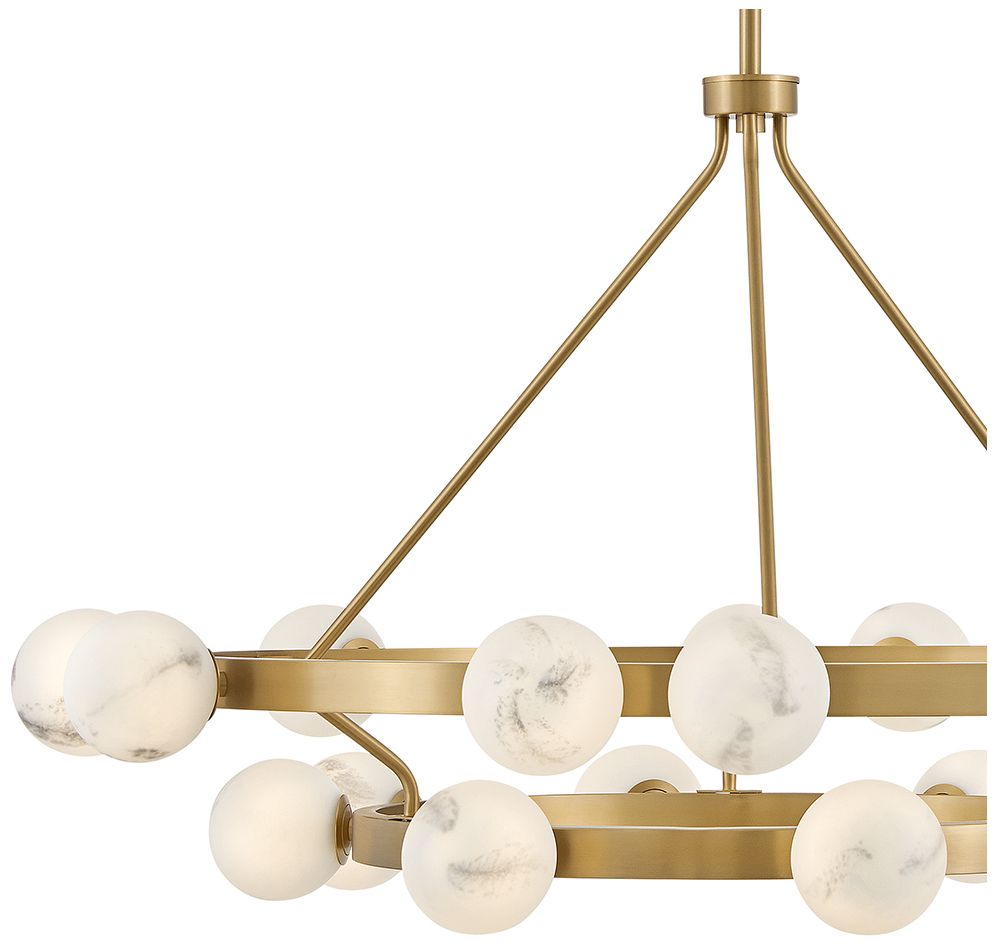 Hinkley Selene 48" Lacquered Brass 18-Light Multi-Tier Ring Chandelier