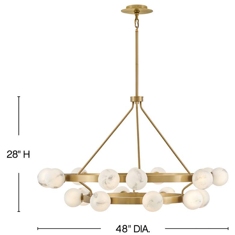 Image 4 Hinkley Selene 48" Lacquered Brass 18-Light Multi-Tier Ring Chandelier more views