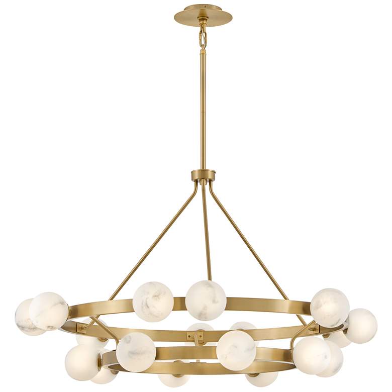 Image 6 Hinkley Selene 48" Lacquered Brass 18-Light Multi-Tier Ring Chandelier more views