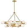 6_Hinkley Selene 48" Lacquered Brass 18-Light Multi-Tier Ring Chandelier more views