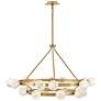 7_Hinkley Selene 48" Lacquered Brass 18-Light Multi-Tier Ring Chandelier more views