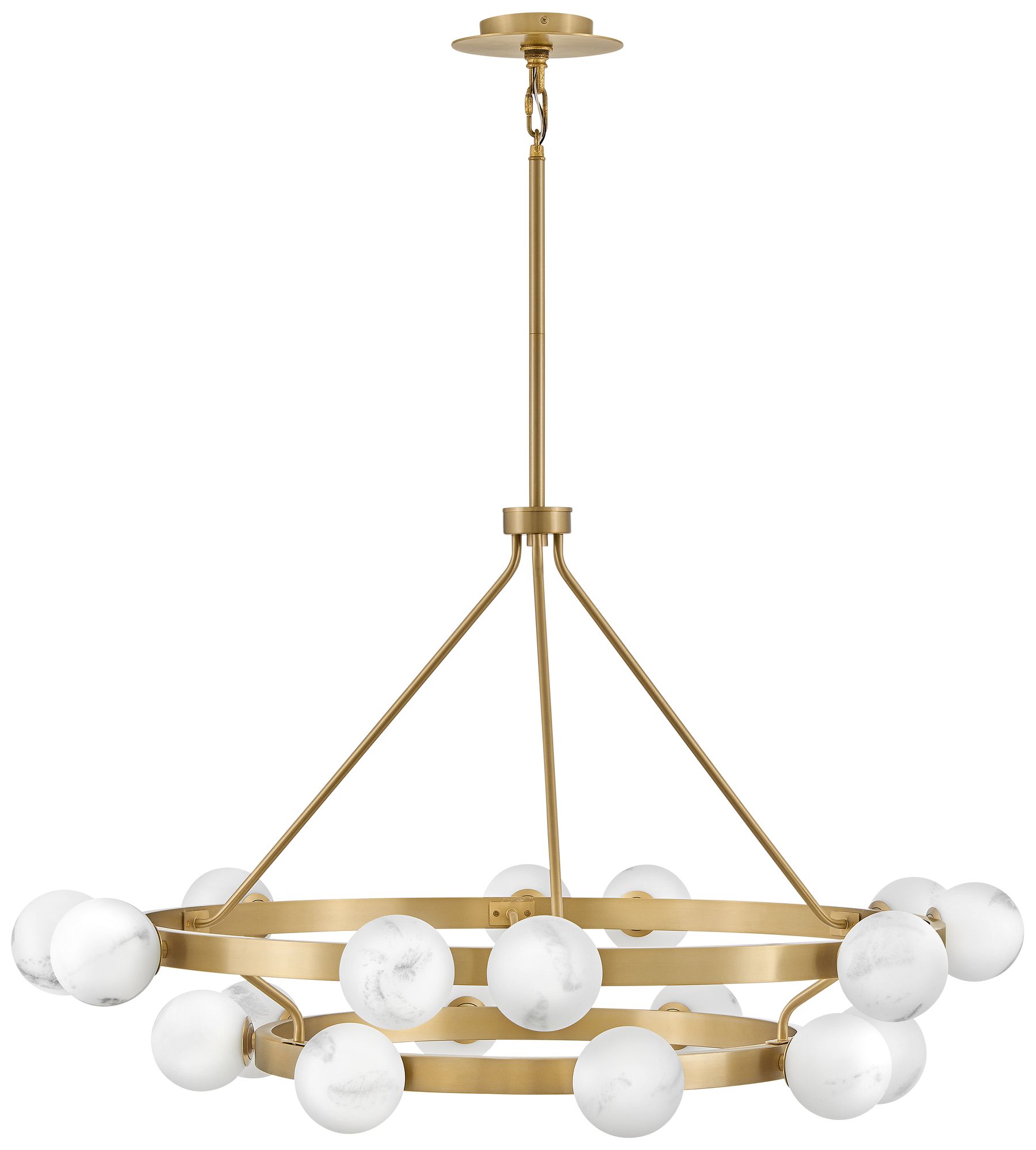 Hinkley Selene 48" Lacquered Brass 18-Light Multi-Tier Ring Chandelier