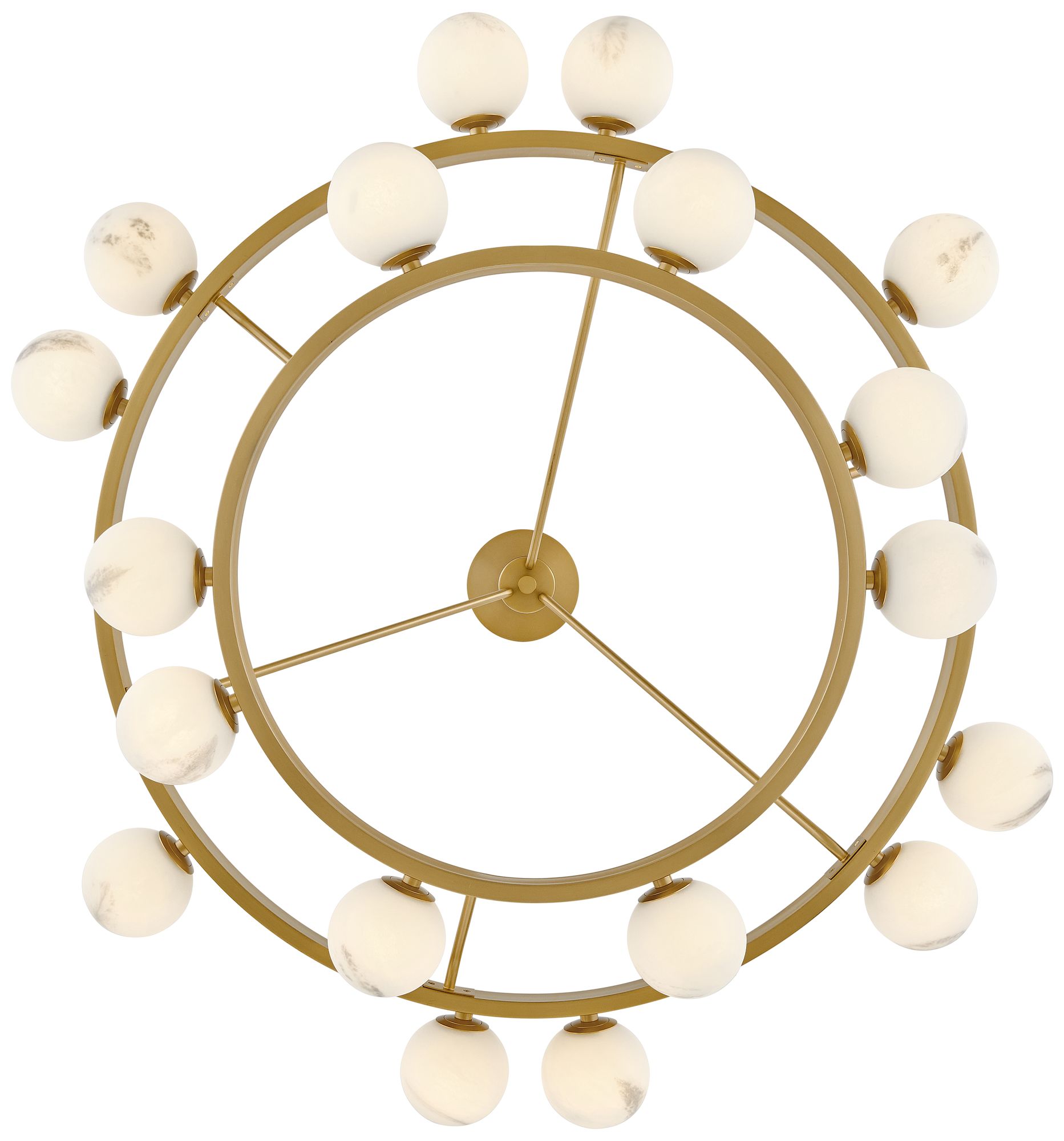 Hinkley Selene 48" Lacquered Brass 18-Light Multi-Tier Ring Chandelier